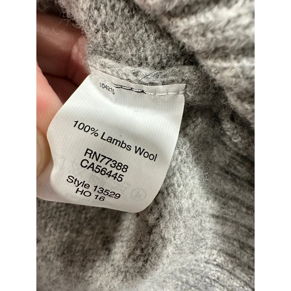 J Crew‎ Mens Gray Crew Neck Raglan Sleeve Lambswool Sweater XL